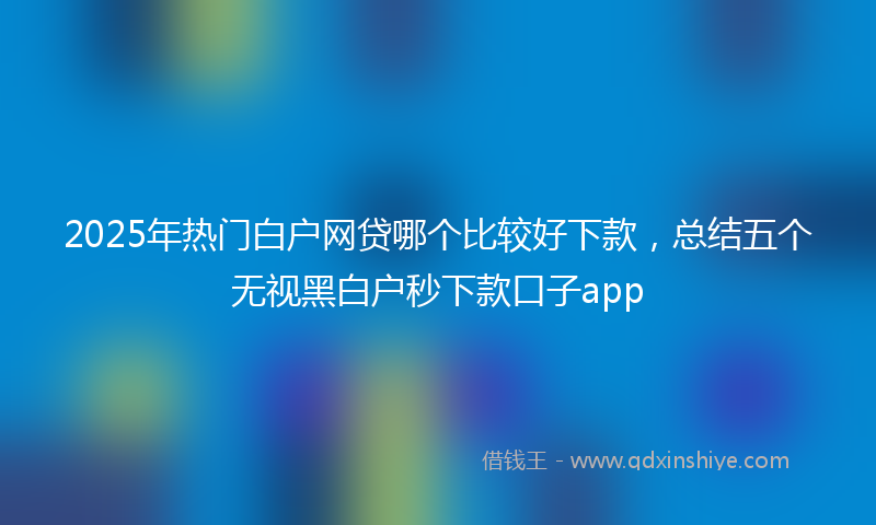 2025年热门白户网贷哪个比较好下款，总结五个无视黑白户秒下款口子app