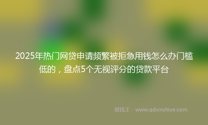 2025年热门网贷申请频繁被拒急用钱怎么办门槛低的，盘点5个无视评分的贷款平台