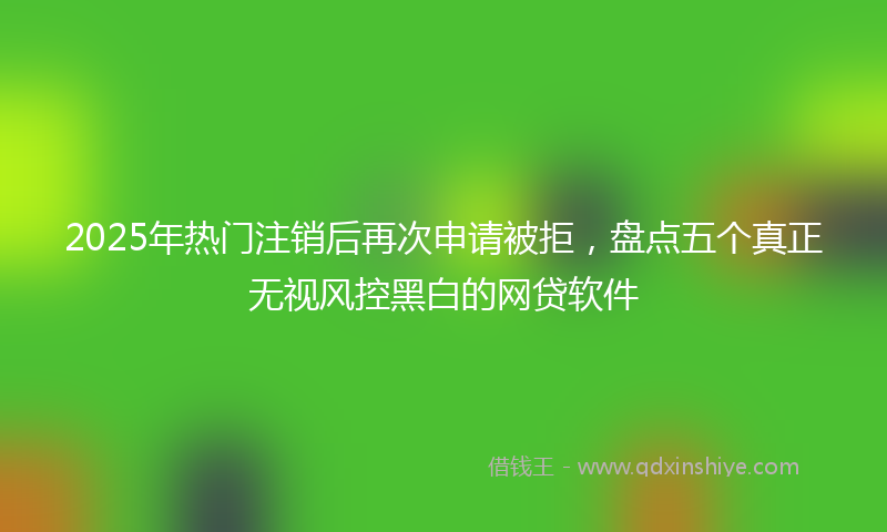 2025年热门注销后再次申请被拒，盘点五个真正无视风控黑白的网贷软件