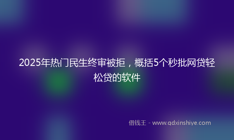 2025年热门民生终审被拒，概括5个秒批网贷轻松贷的软件