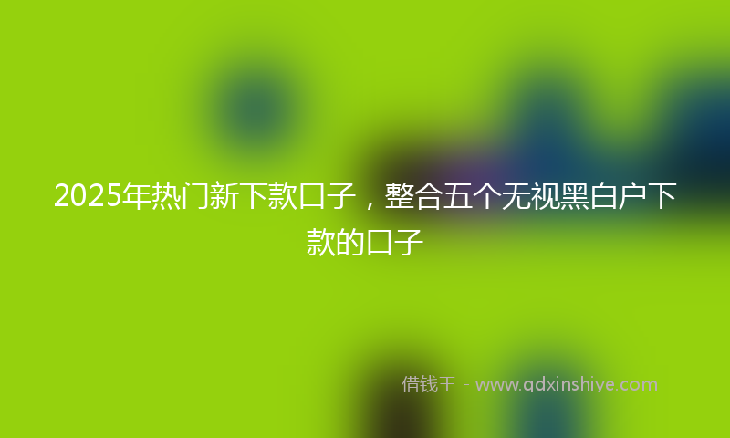 2025年热门新下款口子，整合五个无视黑白户下款的口子