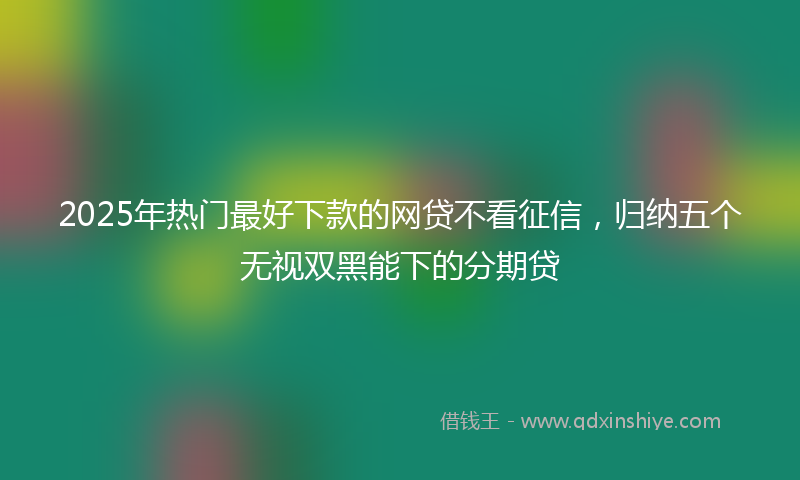 2025年热门最好下款的网贷不看征信，归纳五个无视双黑能下的分期贷