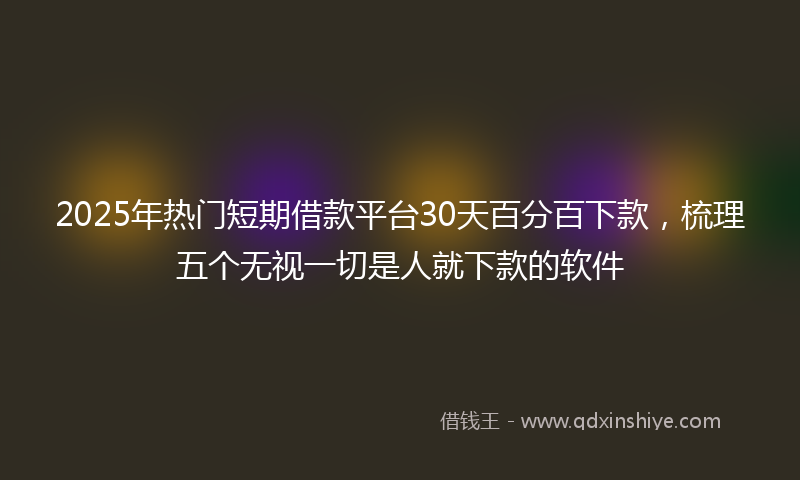 2025年热门短期借款平台30天百分百下款，梳理五个无视一切是人就下款的软件