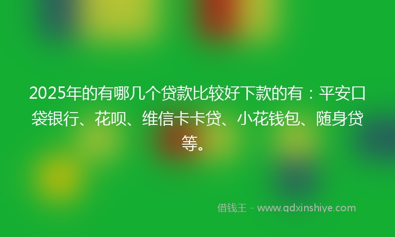 2025年的有哪几个贷款比较好下款的有：平安口袋银行、花呗、维信卡卡贷、小花钱包、随身贷等。