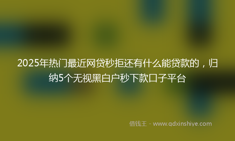 2025年热门最近网贷秒拒还有什么能贷款的，归纳5个无视黑白户秒下款口子平台