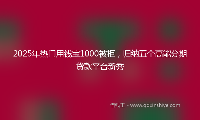 2025年热门用钱宝1000被拒，归纳五个高能分期贷款平台新秀