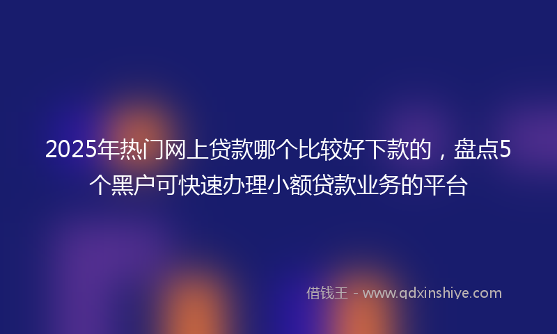 2025年热门网上贷款哪个比较好下款的，盘点5个黑户可快速办理小额贷款业务的平台
