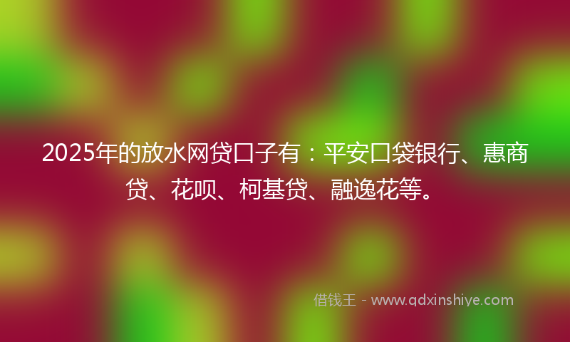 2025年的放水网贷口子有：平安口袋银行、惠商贷、花呗、柯基贷、融逸花等。