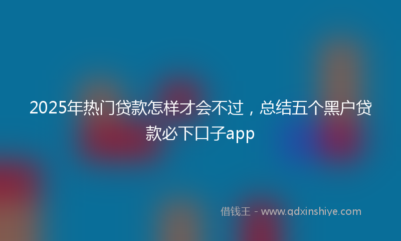 2025年热门贷款怎样才会不过，总结五个黑户贷款必下口子app