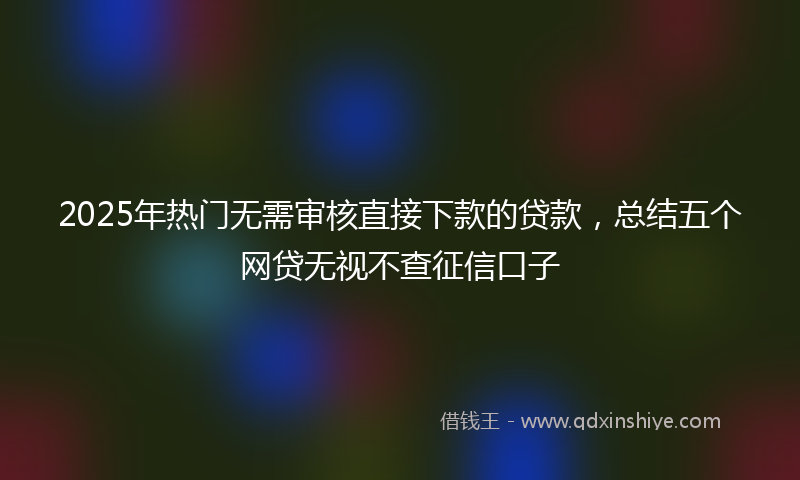 2025年热门无需审核直接下款的贷款，总结五个网贷无视不查征信口子