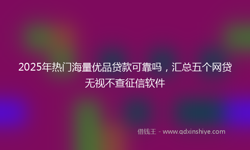 2025年热门海量优品贷款可靠吗，汇总五个网贷无视不查征信软件