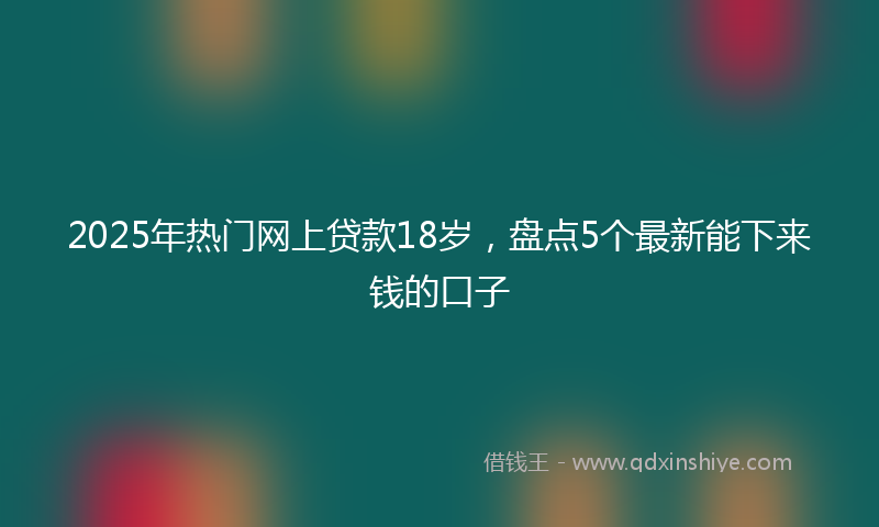 2025年热门网上贷款18岁，盘点5个最新能下来钱的口子