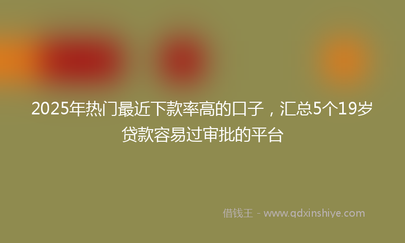 2025年热门最近下款率高的口子，汇总5个19岁贷款容易过审批的平台