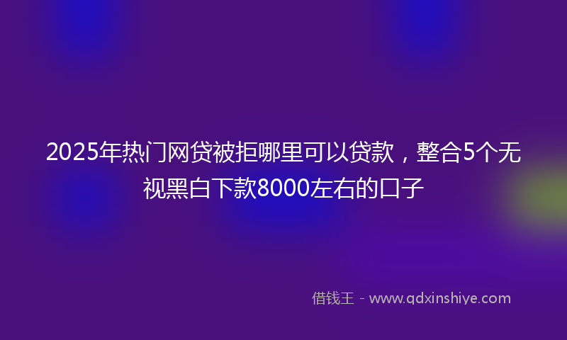 2025年热门网贷被拒哪里可以贷款，整合5个无视黑白下款8000左右的口子