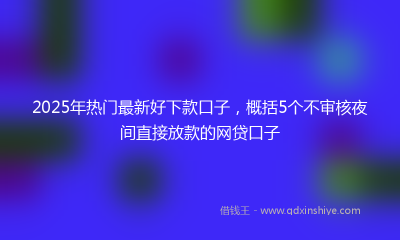 2025年热门最新好下款口子，概括5个不审核夜间直接放款的网贷口子