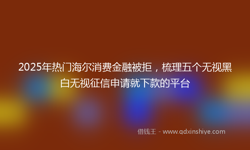 2025年热门海尔消费金融被拒，梳理五个无视黑白无视征信申请就下款的平台