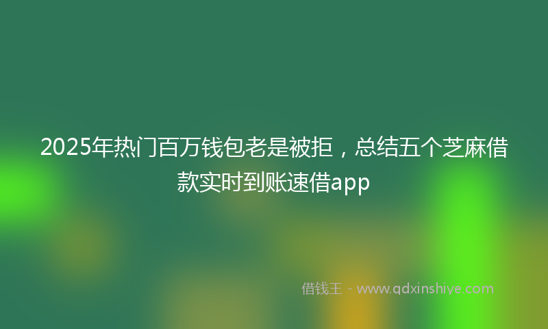 2025年热门百万钱包老是被拒，总结五个芝麻借款实时到账速借app