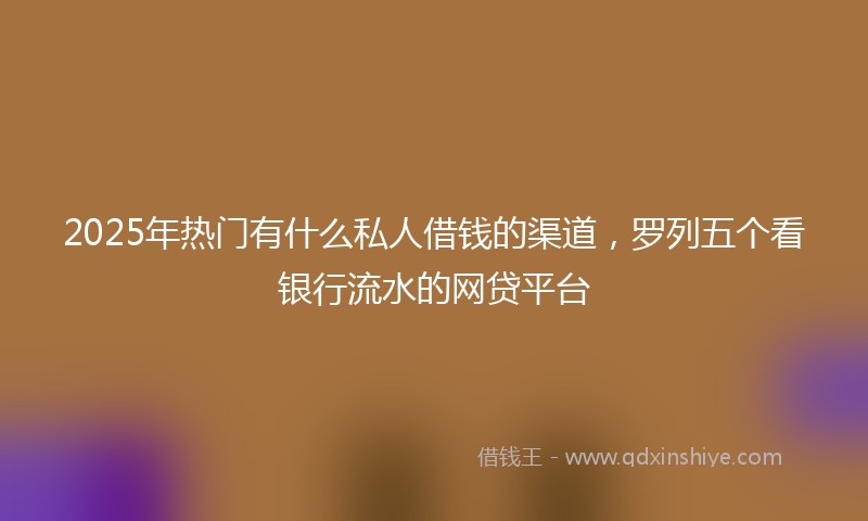 2025年热门有什么私人借钱的渠道，罗列五个看银行流水的网贷平台