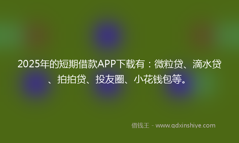 2025年的短期借款APP下载有：微粒贷、滴水贷、拍拍贷、投友圈、小花钱包等。