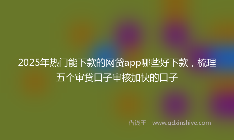 2025年热门能下款的网贷app哪些好下款，梳理五个审贷口子审核加快的口子
