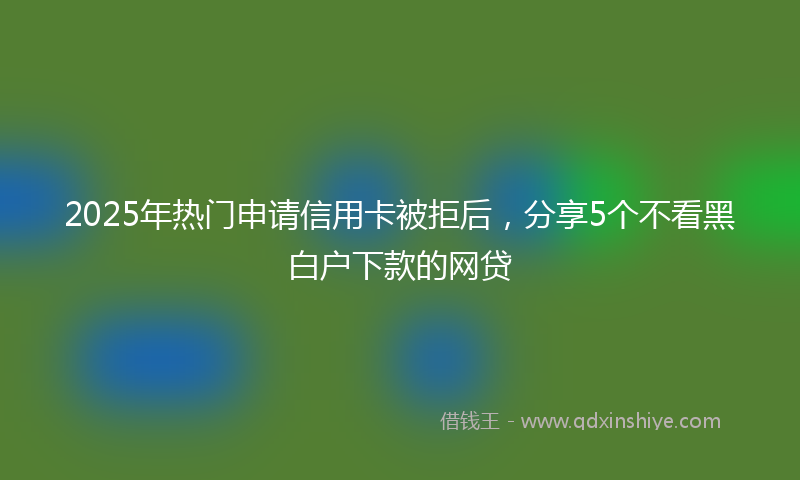 2025年热门申请信用卡被拒后，分享5个不看黑白户下款的网贷