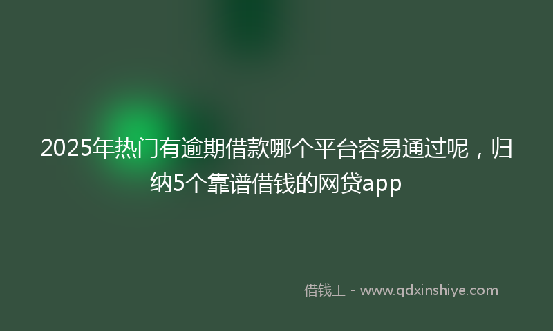2025年热门有逾期借款哪个平台容易通过呢，归纳5个靠谱借钱的网贷app