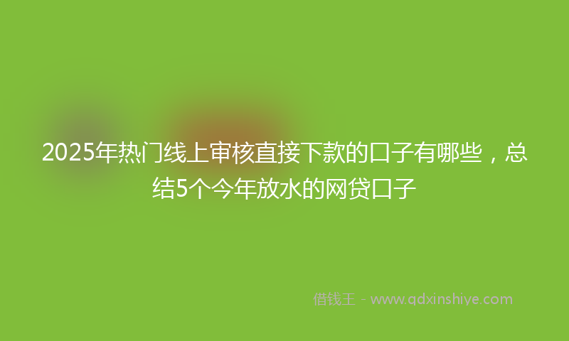 2025年热门线上审核直接下款的口子有哪些，总结5个今年放水的网贷口子