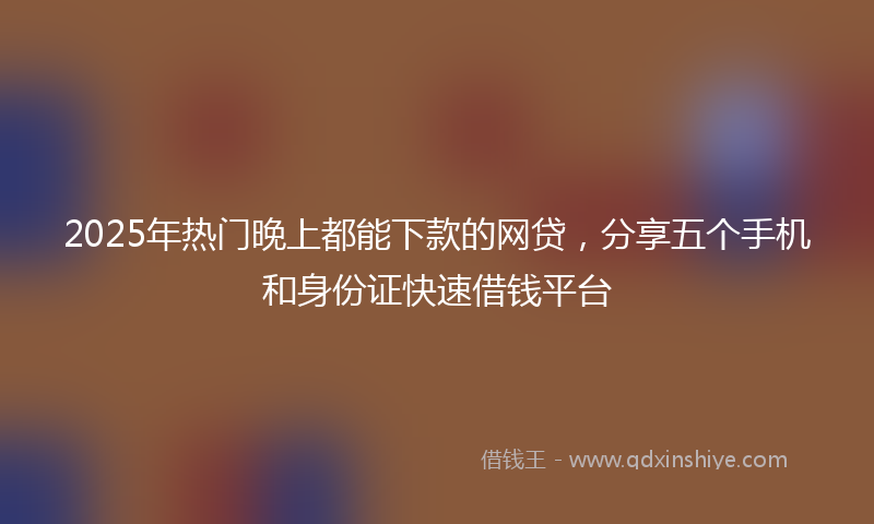 2025年热门晚上都能下款的网贷，分享五个手机和身份证快速借钱平台