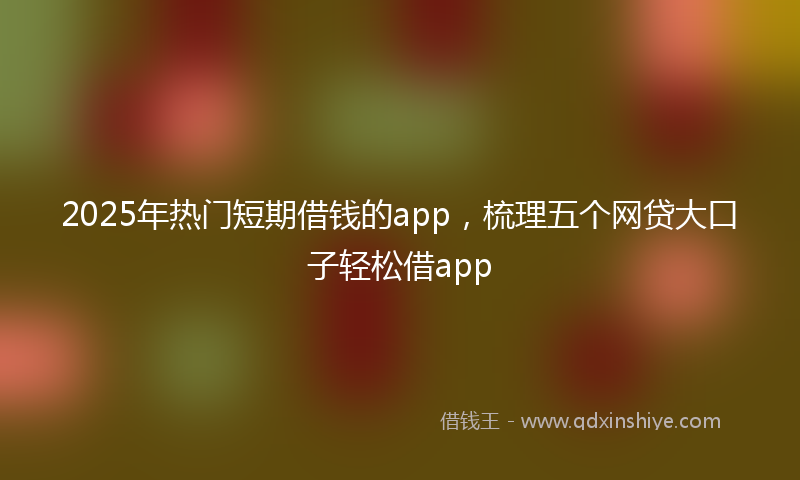 2025年热门短期借钱的app，梳理五个网贷大口子轻松借app