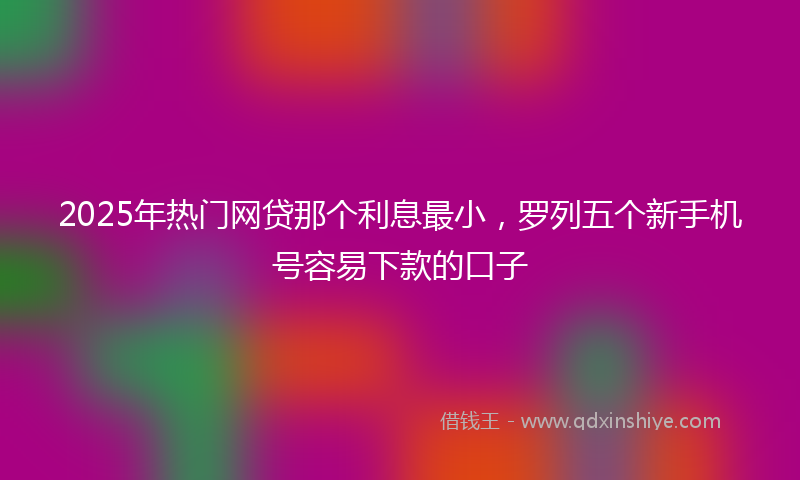2025年热门网贷那个利息最小，罗列五个新手机号容易下款的口子