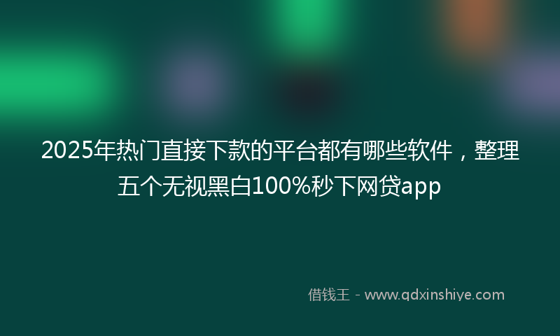 2025年热门直接下款的平台都有哪些软件，整理五个无视黑白100%秒下网贷app