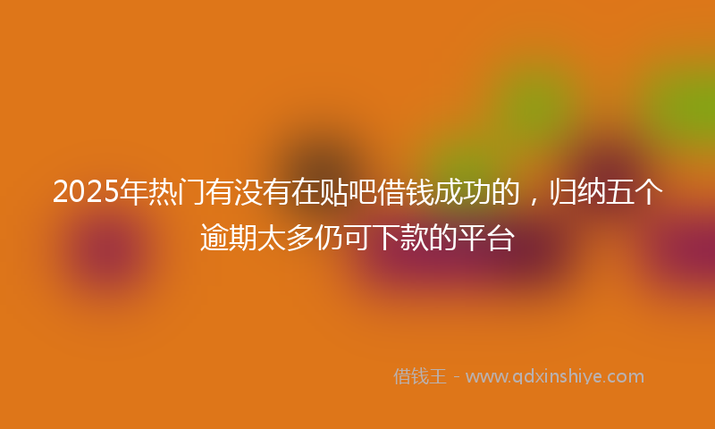 2025年热门有没有在贴吧借钱成功的，归纳五个逾期太多仍可下款的平台