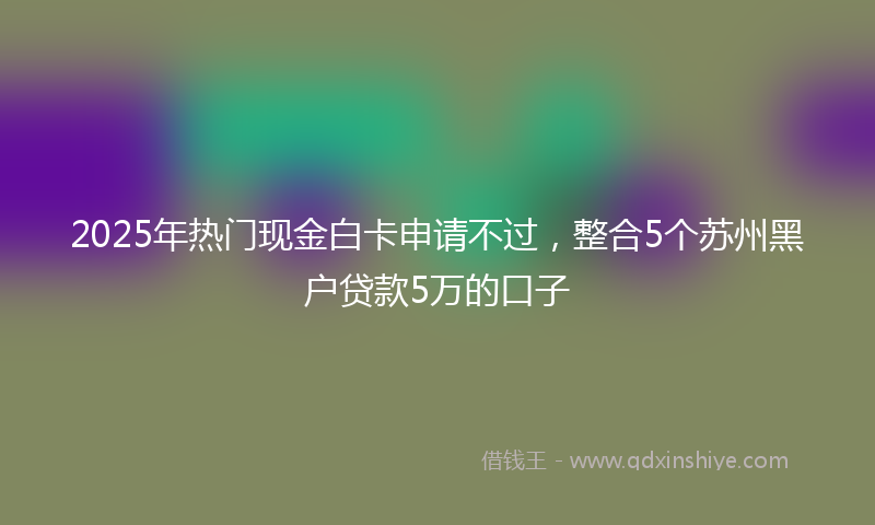 2025年热门现金白卡申请不过，整合5个苏州黑户贷款5万的口子