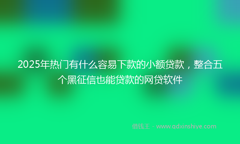 2025年热门有什么容易下款的小额贷款，整合五个黑征信也能贷款的网贷软件
