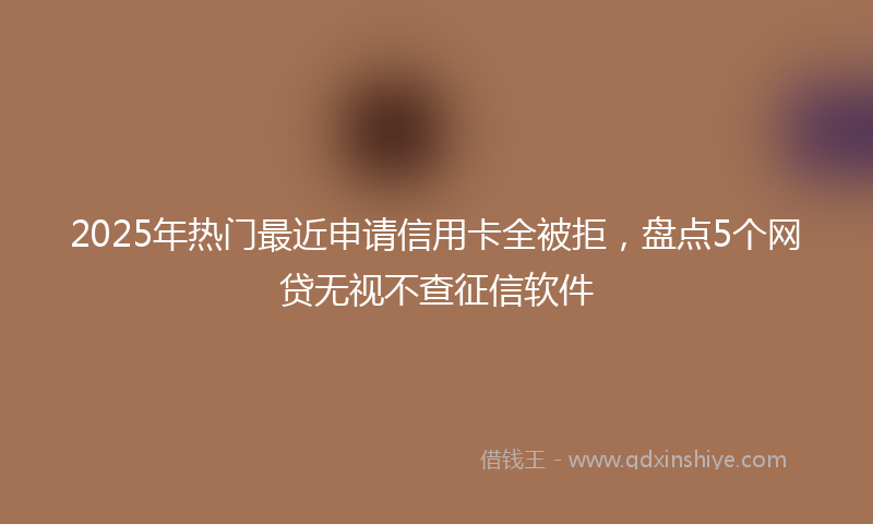 2025年热门最近申请信用卡全被拒，盘点5个网贷无视不查征信软件