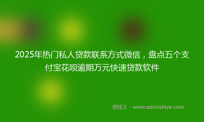 2025年热门私人贷款联系方式微信，盘点五个支付宝花呗逾期万元快速贷款软件