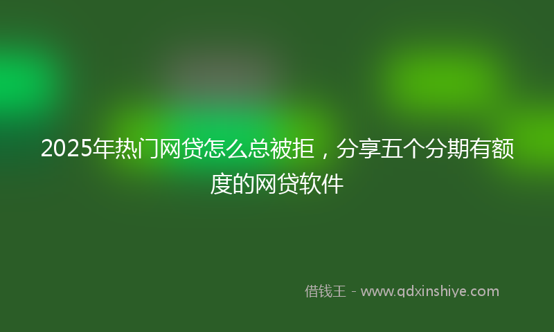 2025年热门网贷怎么总被拒，分享五个分期有额度的网贷软件