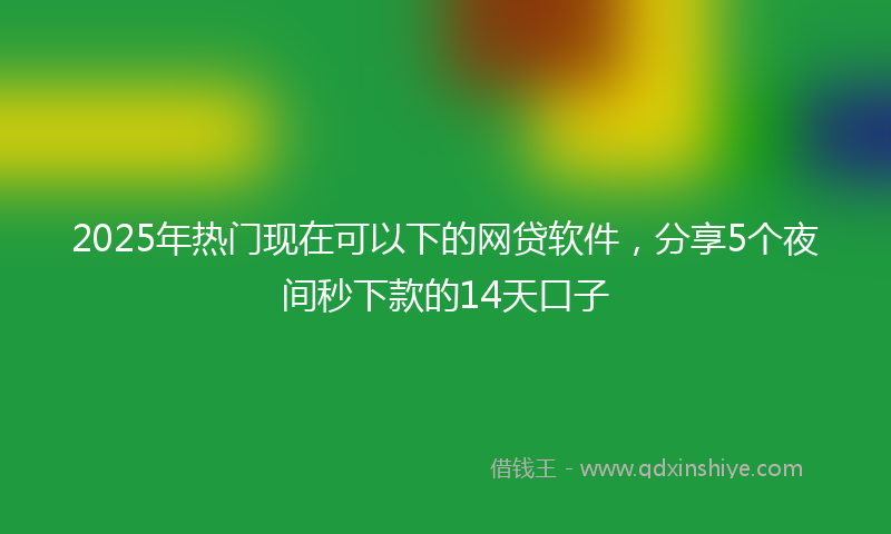2025年热门现在可以下的网贷软件，分享5个夜间秒下款的14天口子