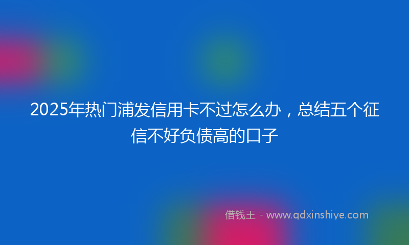 2025年热门浦发信用卡不过怎么办，总结五个征信不好负债高的口子