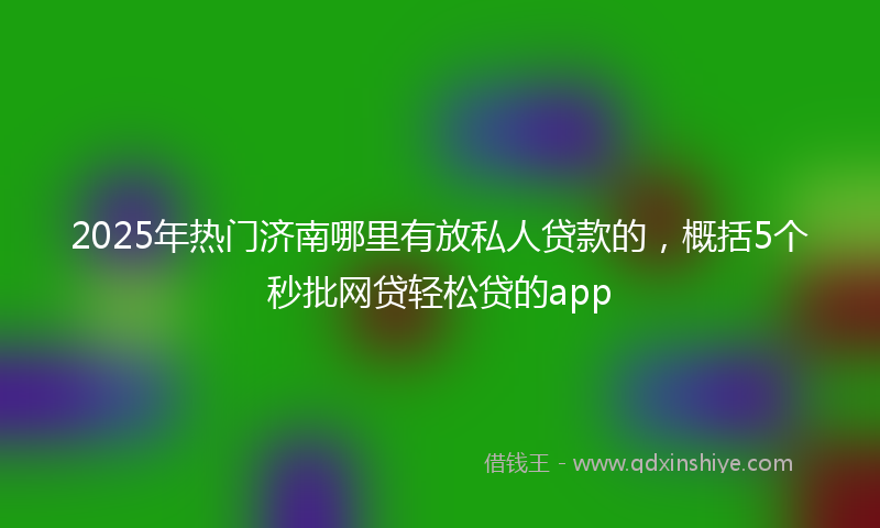 2025年热门济南哪里有放私人贷款的，概括5个秒批网贷轻松贷的app
