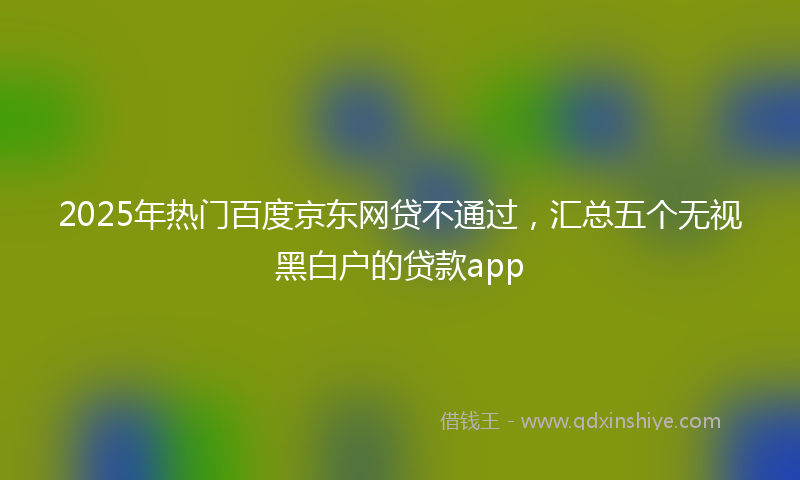 2025年热门百度京东网贷不通过，汇总五个无视黑白户的贷款app