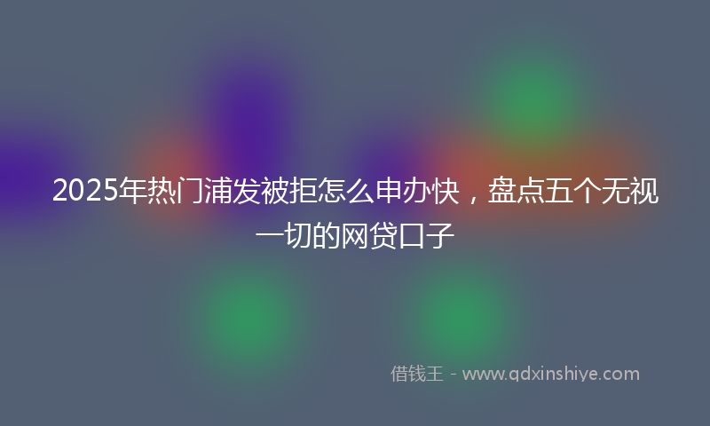 2025年热门浦发被拒怎么申办快，盘点五个无视一切的网贷口子