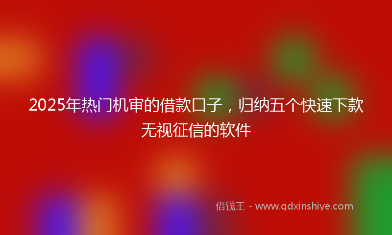 2025年热门机审的借款口子，归纳五个快速下款无视征信的软件