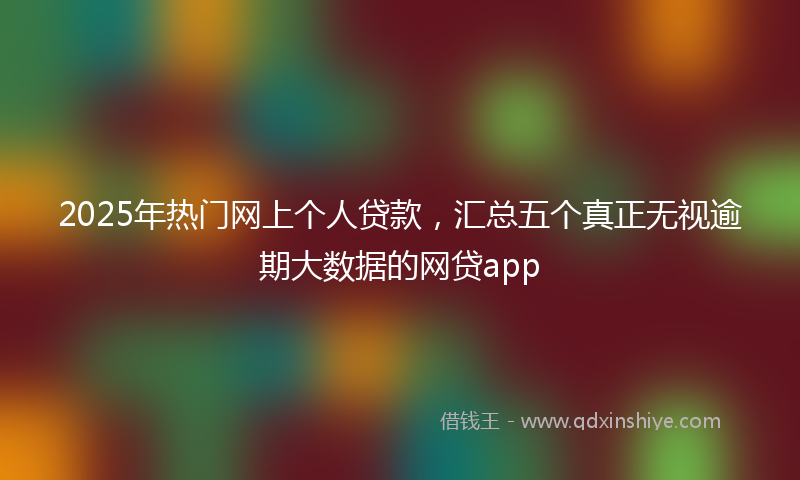 2025年热门网上个人贷款，汇总五个真正无视逾期大数据的网贷app