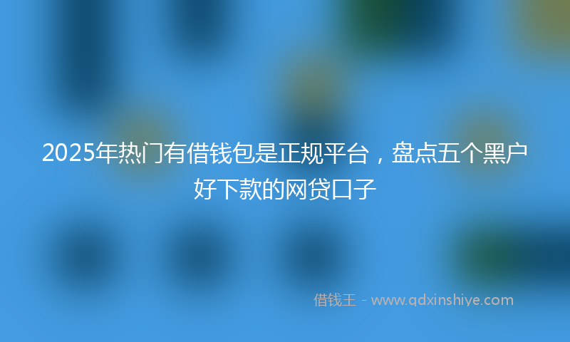 2025年热门有借钱包是正规平台，盘点五个黑户好下款的网贷口子