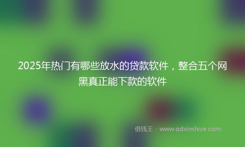 2025年热门有哪些放水的贷款软件，整合五个网黑真正能下款的软件