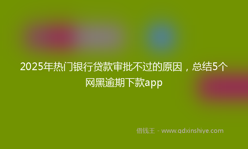 2025年热门银行贷款审批不过的原因，总结5个网黑逾期下款app