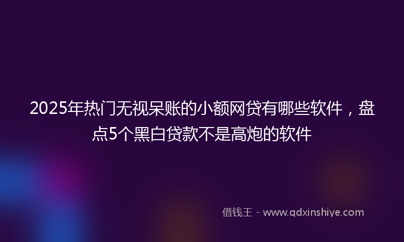 2025年热门无视呆账的小额网贷有哪些软件，盘点5个黑白贷款不是高炮的软件