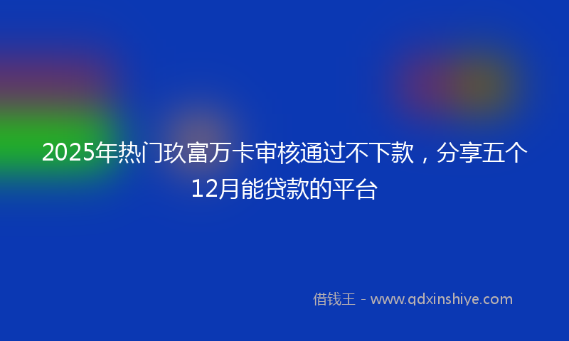 2025年热门玖富万卡审核通过不下款，分享五个12月能贷款的平台