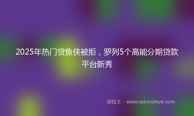 2025年热门贷鱼侠被拒，罗列5个高能分期贷款平台新秀
